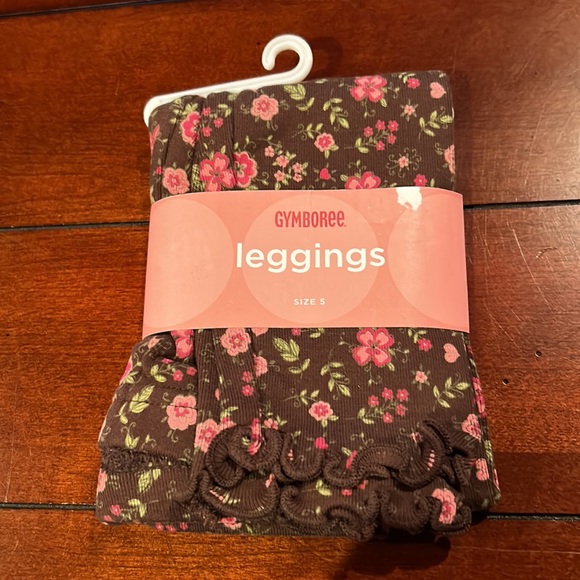 NWT Gymboree Tyrolean Lure Brown Floral Leggings  2005  Size 5 - Picture 3 of 6